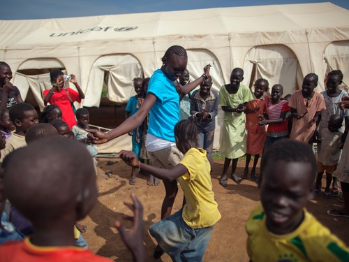 South Sudan. Alek Wek's visit.