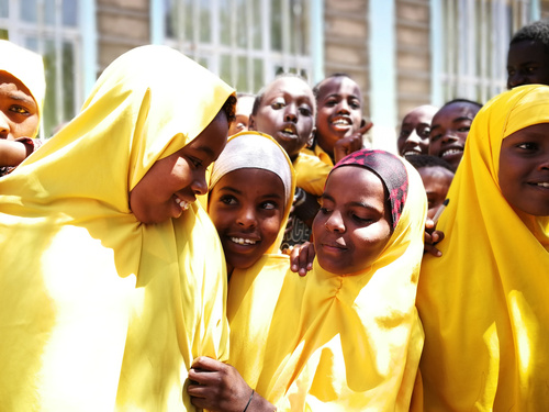 UNHCR, The UN Refugee Agency - Humanitarian Education Accelerator: Young Somali refugee girls finish their school day at Sheder Camp in Jijiga, Ethiopia. 