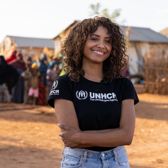 UNHCR High-Profile Supporter Kat Graham visits refugees in Melkadida camp, Ethiopia 