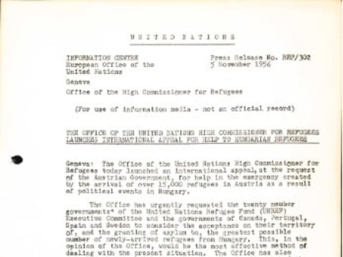 A typed United Nations memorandum fading with age