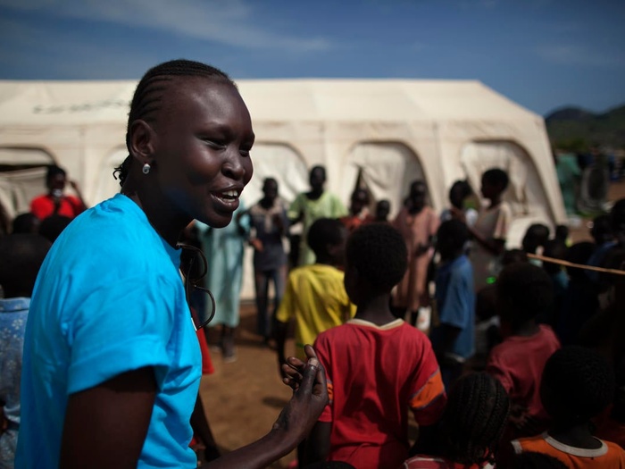 South Sudan. Alek Wek's visit.