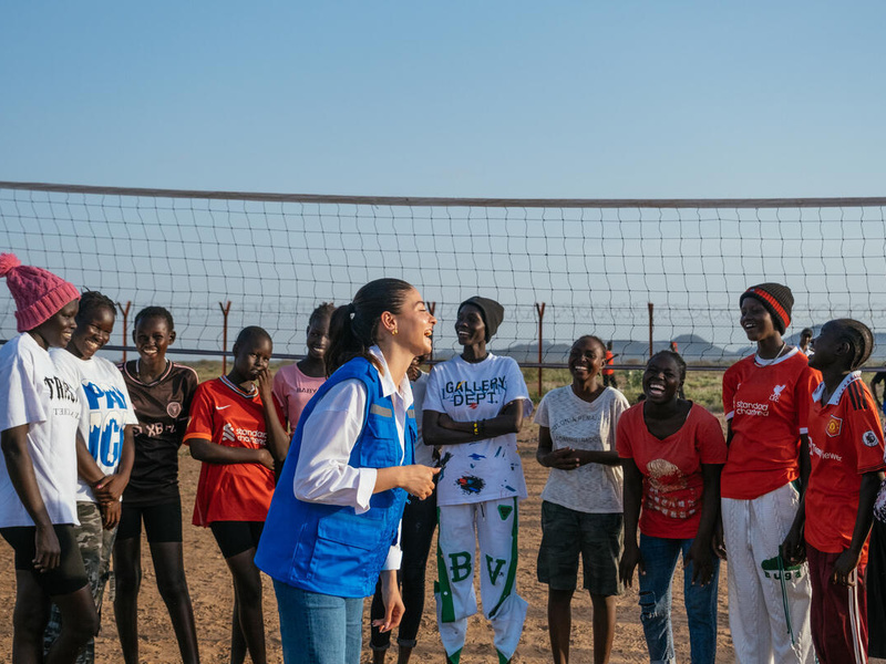 Kenya. Goodwill Ambassador for UNHCR, the UN Refugee Agency Yusra Mardini met with volleyball players at Kakuma refugee camp, Kenya