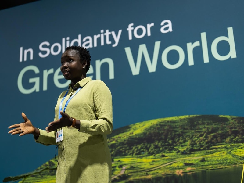 South Sudanese climate activist and former refugee Grace Dorong at COP29.