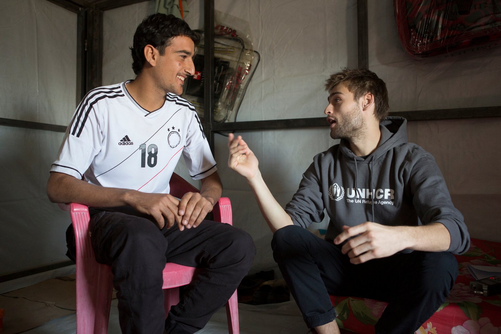 Iraq. UNHCR High Profile Supporter Douglas Booth visits refugees and IDPs