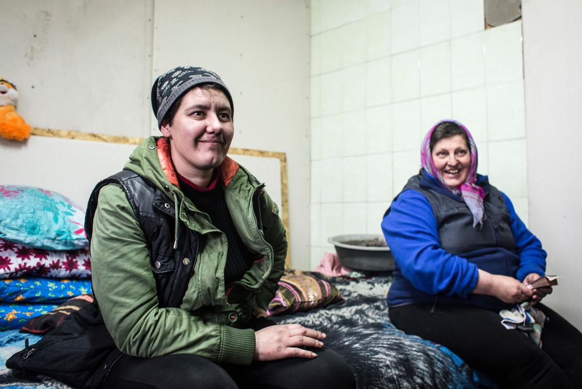Ukraine. Freedom of movement. Yulia and her son Misha live in a restricted area of Mariinka to where access is very limited.