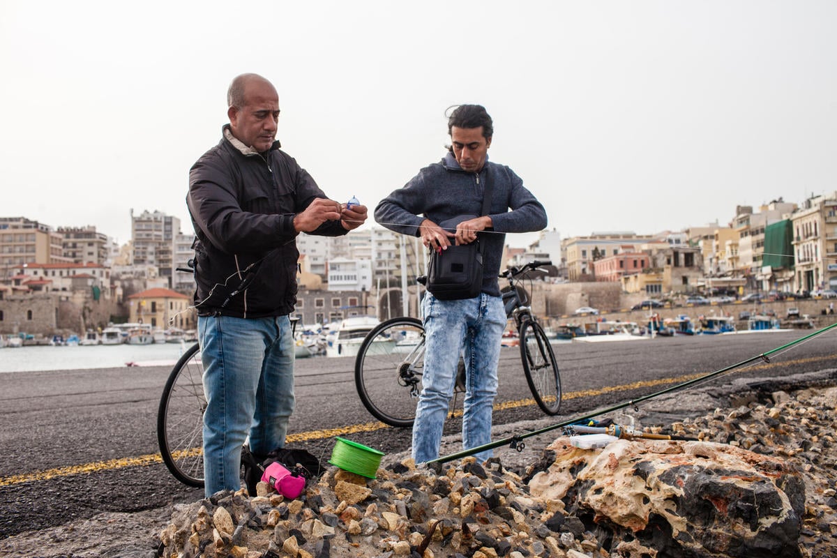 Greece. Fishing for food and leisure in Heraklion