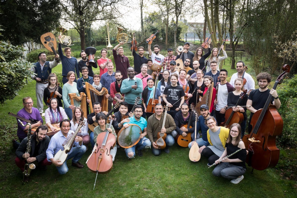 Germany. Bridges, a Frankfurt-based orchestra of international musicians, a number of whom are refugees from Syria, Iran, Afghanistan and Eritrea