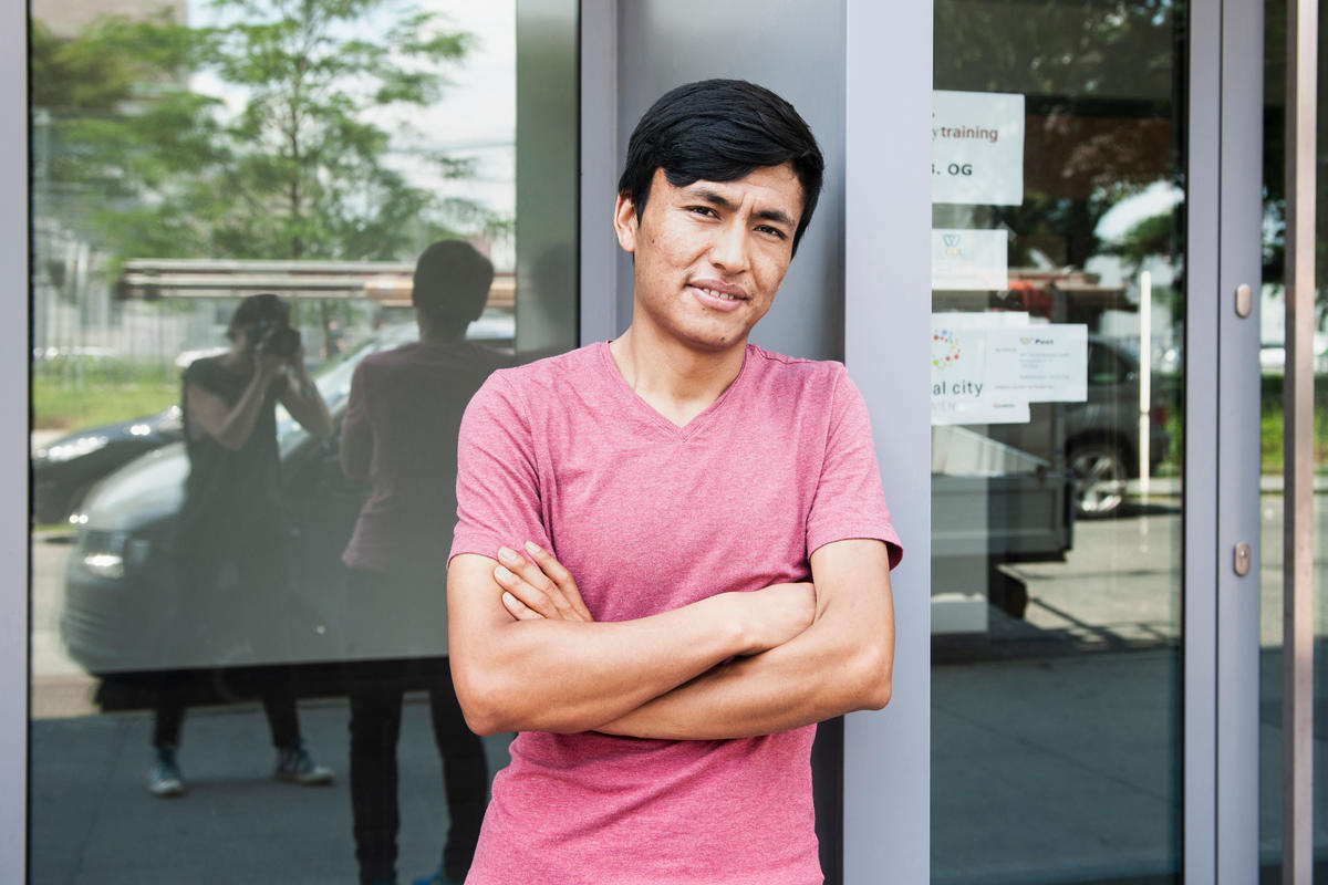 Austria. Portraits of refugees who learn media skills on Austrian news magazine course