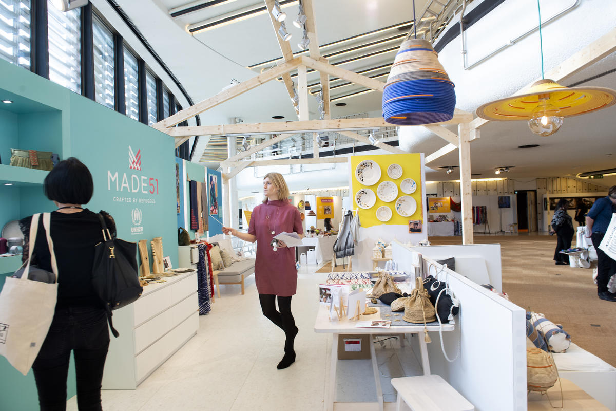 Switzerland. Products made by refugee artisans go on sale in Geneva Christmas market