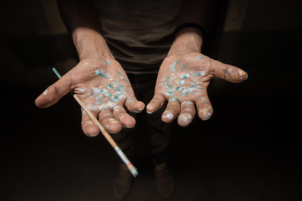 Libya. Art provides comfort and hope for Eritrean refugee