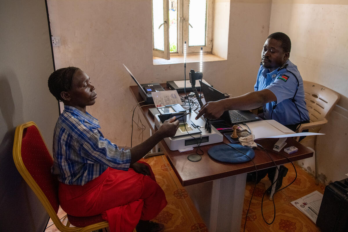 South Sudan. UNHCR helps refugee returnees access civil documents