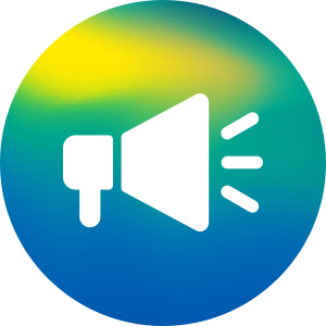 An icon of a speaker, representing advocacy