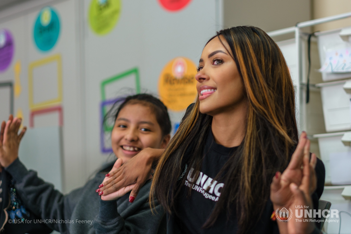Kat Graham with a GVP student