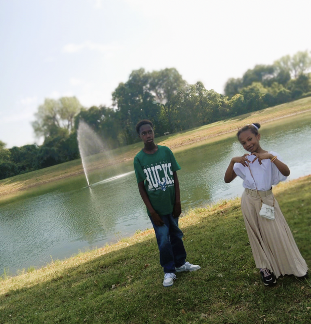 The children of Asma and Mohammad enjoying the weather in the US.