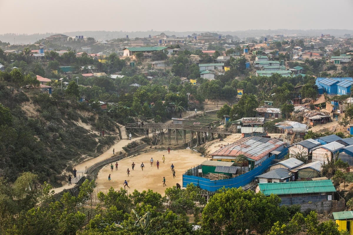 View over the camp 1 in Kutupalong refugee settlement in Cox’s Bazar.