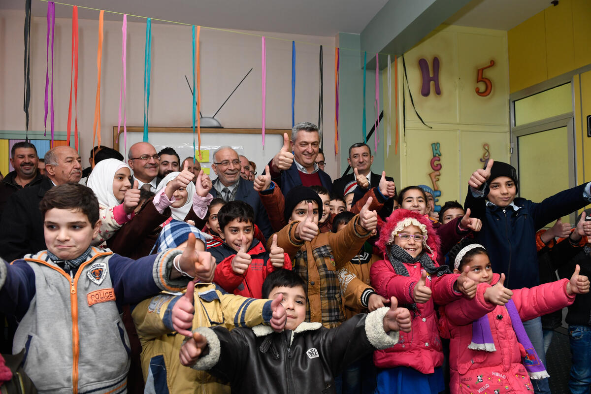 Syria. UN High Commissioner for Refugees meets internally displaced Syrians in Homs