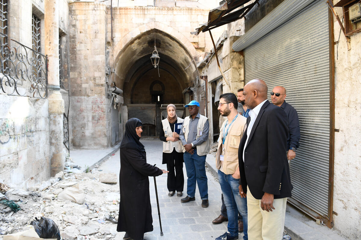 Syria. UNHCR's Director for the Middle East and North Africa, Amin Awad visits Aleppo