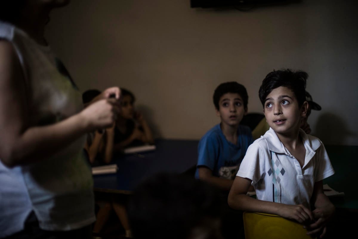 Lebanon. Informal school helps kids in south Beirut slum