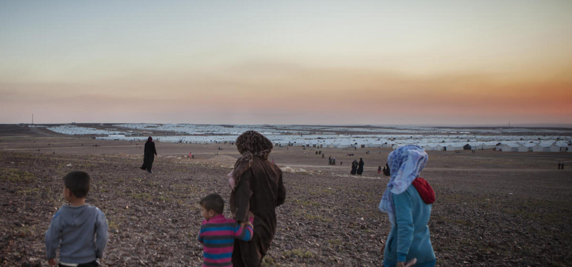 Jordan. Syrian refigees at Azraq refugee camp