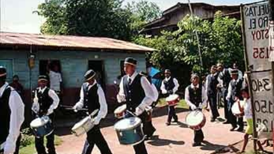 The parade in Jaque celebrating Panama's independence from Colombia.