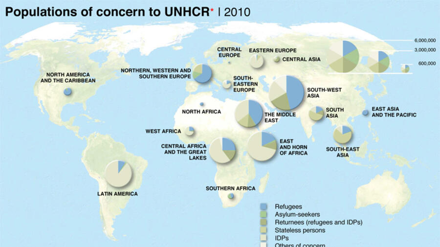 Map: Global Trends 2010 - Populations of concern