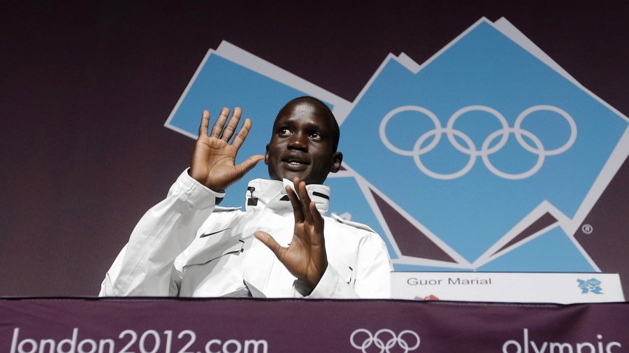 Guor Marial, a refugee competing at the London Olympics nearly 20 years after he was forced to flee from his village in South Sudan.