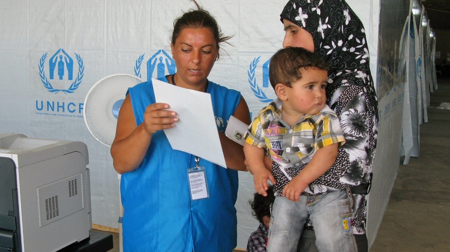 Syrian refugees are processed in Lebanon