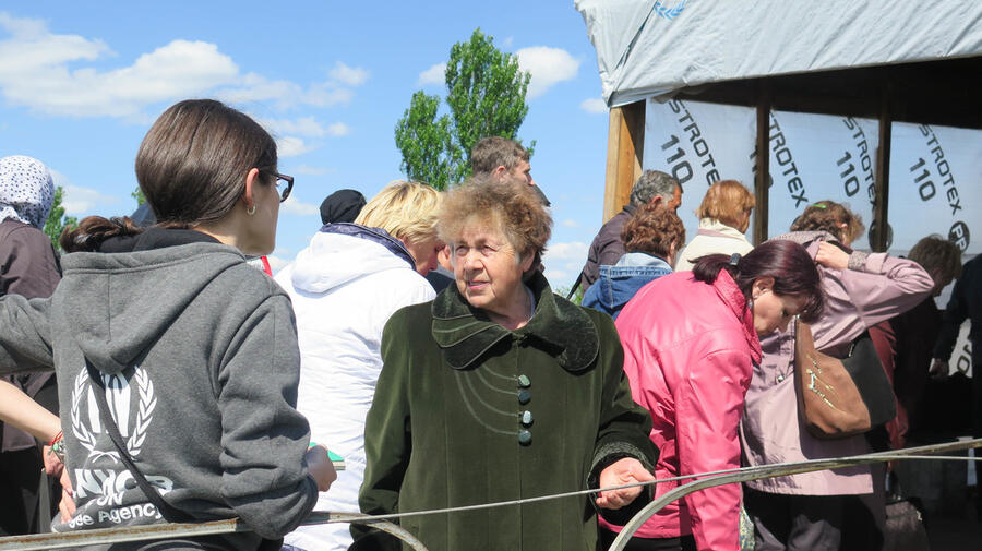 Ukraine. Crossing the unofficial border in the conflict zone