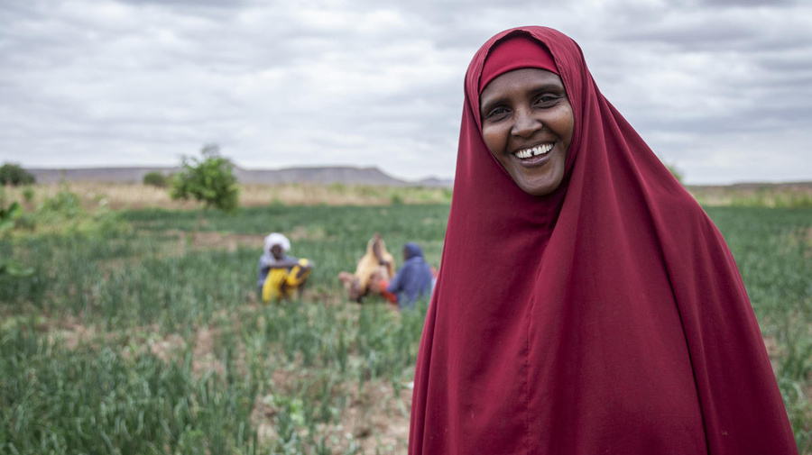 Ethiopia. Kaha cannot believe she is growing crops