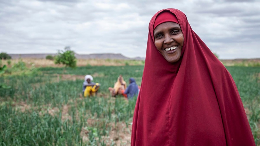 Ethiopia. Kaha cannot believe she is growing crops