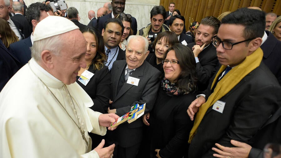 Italy. Refugees meet with the Pope