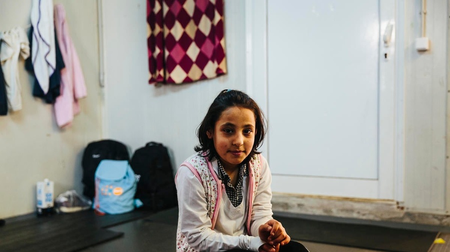 A seven-year-old Afghan asylum-seeker pictured at the Fylakio reception and identification centre near the Greek-Turkish border, February 14 2020.

