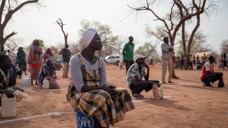South Sudan. COVID-19 precautions during food and soap distribution
