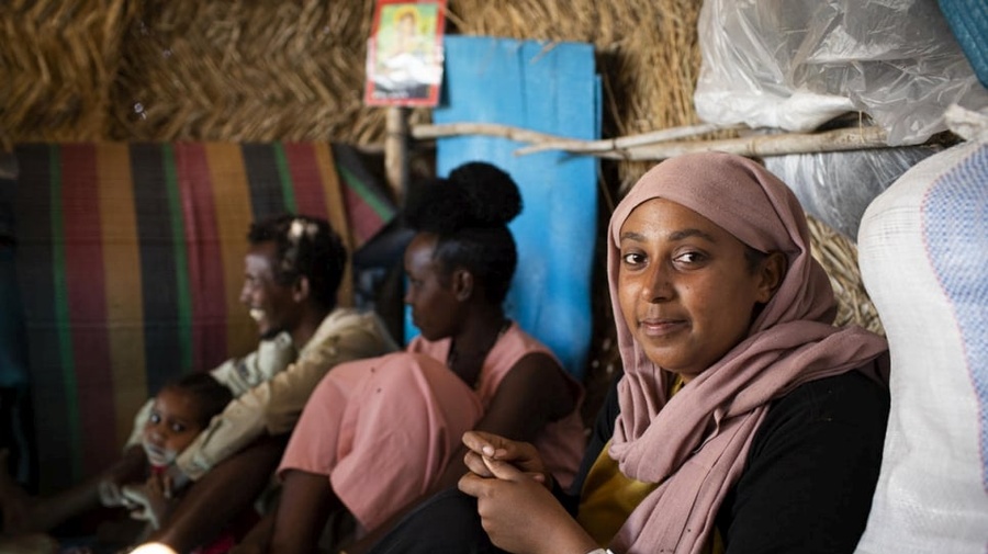 Sudan. Refugees from Ethiopia arrive seeking shelter, food and safety