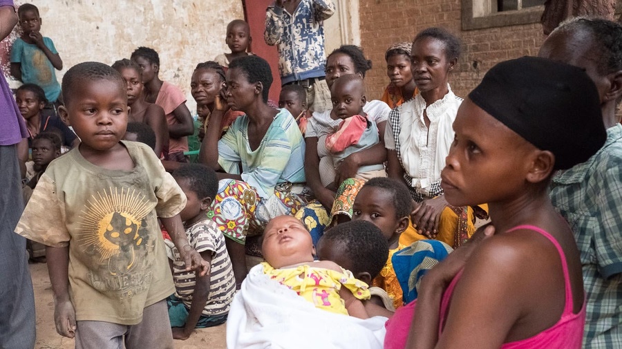 Democratic Republic of the Congo. Women and children displaced by militia violence