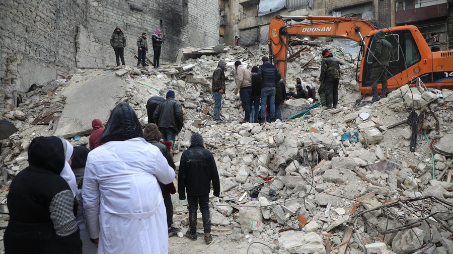 Syria. People search for survivors after a massive earthquake